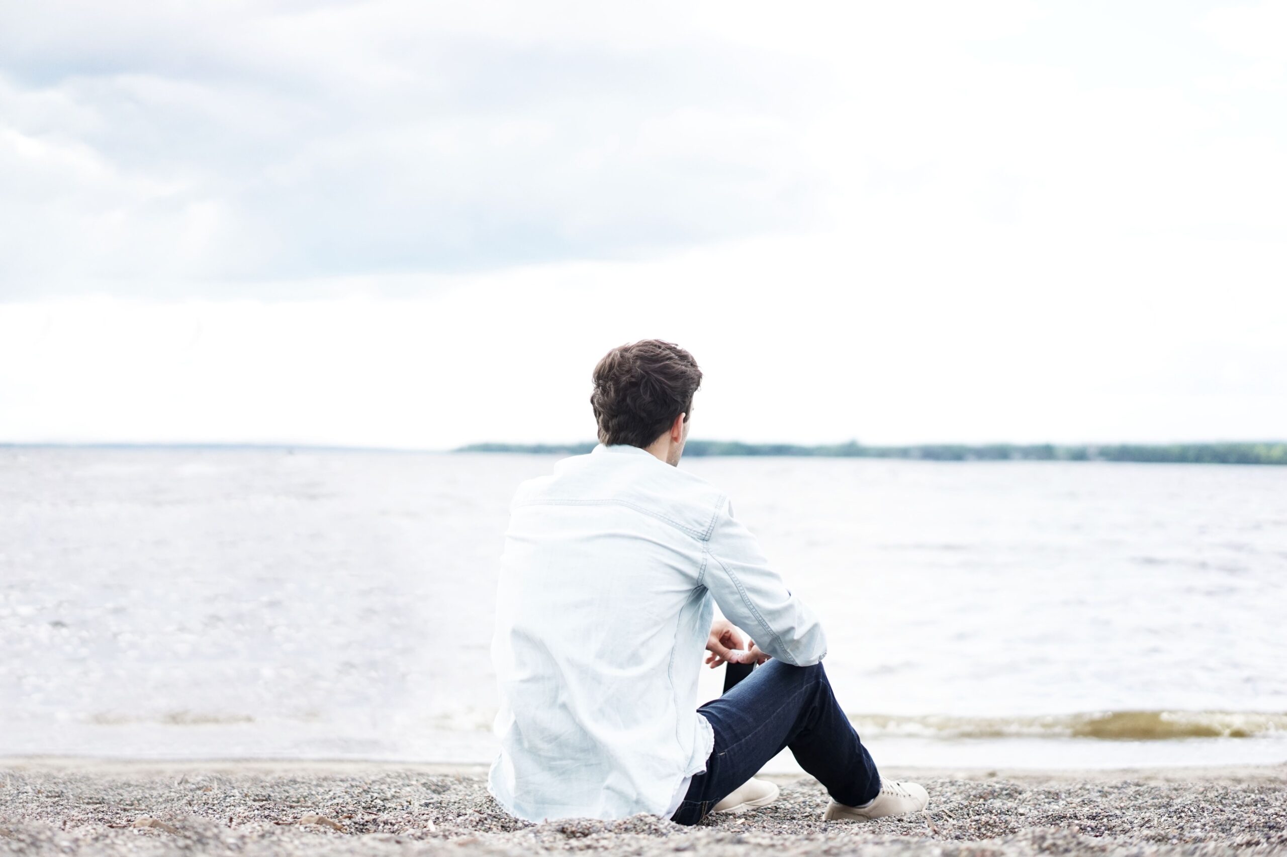Man sitting on the beach